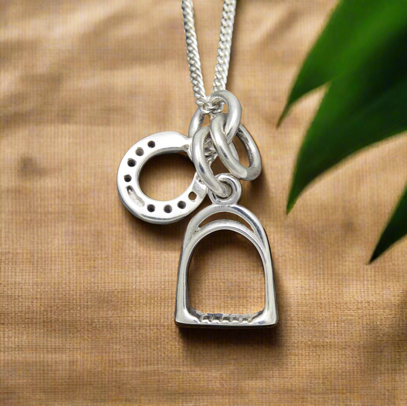 Tadley Stirrup And Horseshoe Necklace – Burbi - Main Image