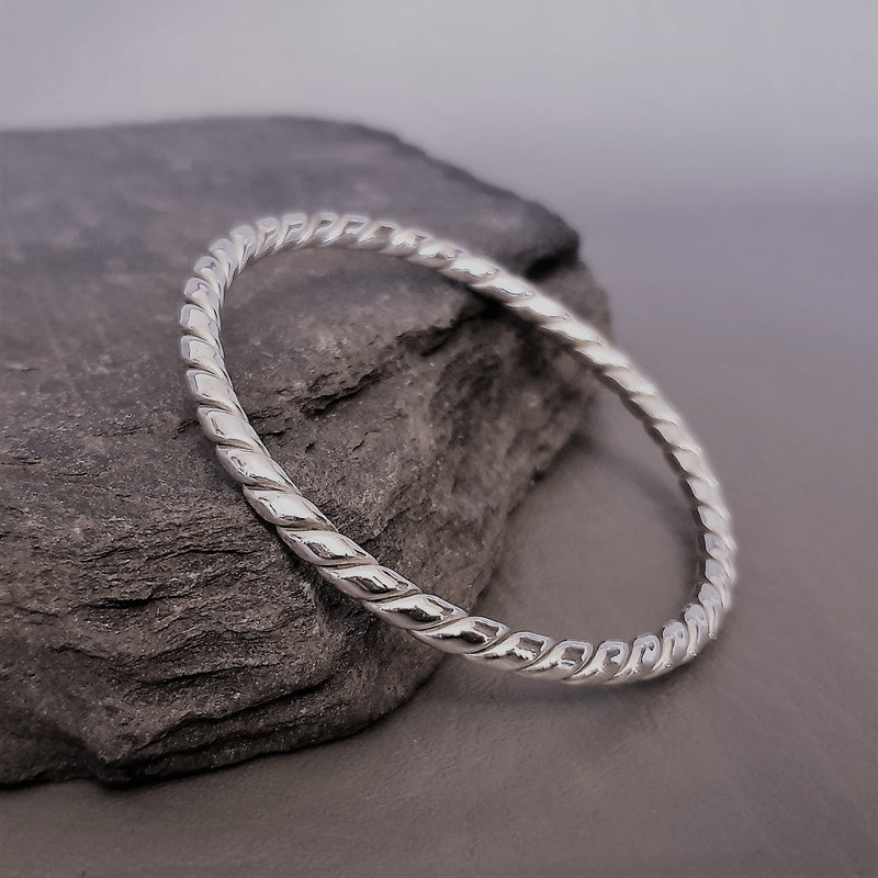 Silver Twist Bangle