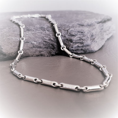 Cylindrical Contemporary Silver Necklace