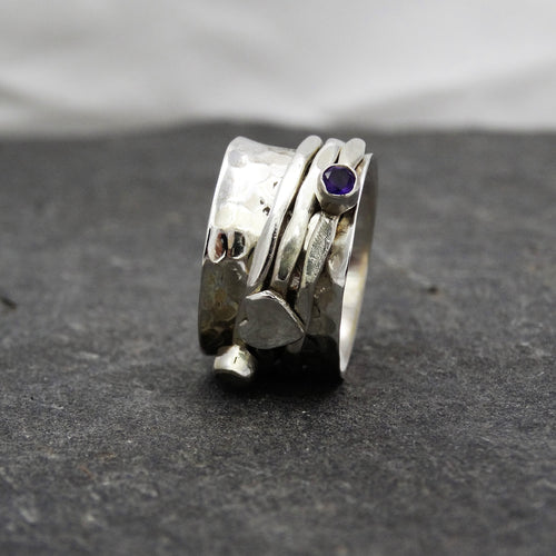 Amethyst And Sapphire Spinning Ring