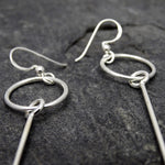 Long Stick and Circle Earrings