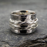Double Twisted Silver Spinning Ring