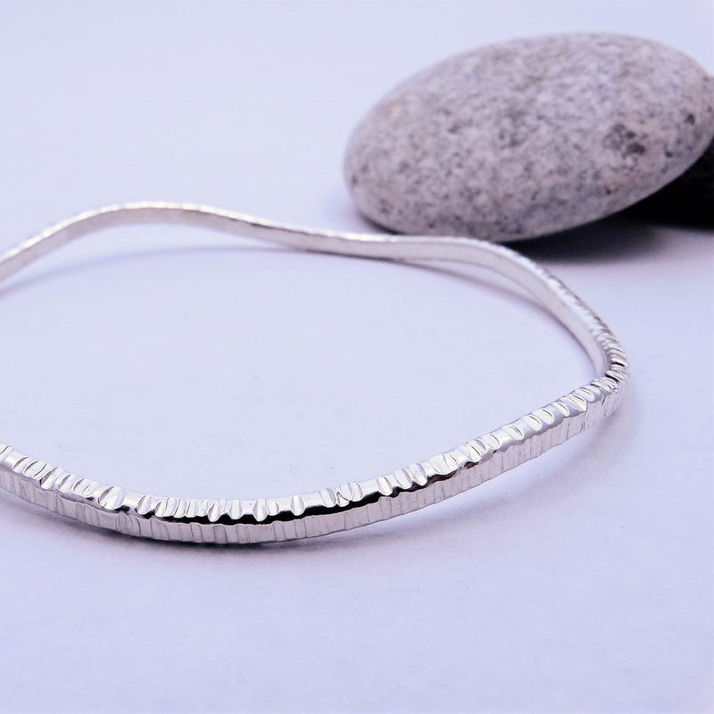 Wave and Texture Bangle