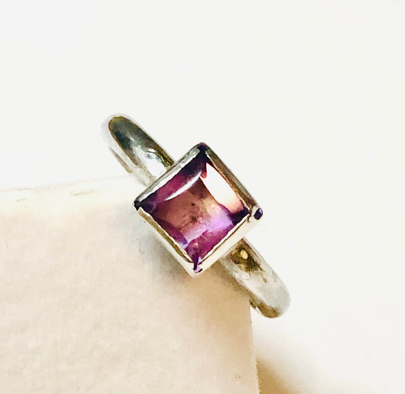Square Pink Topaz Ring Burbi
