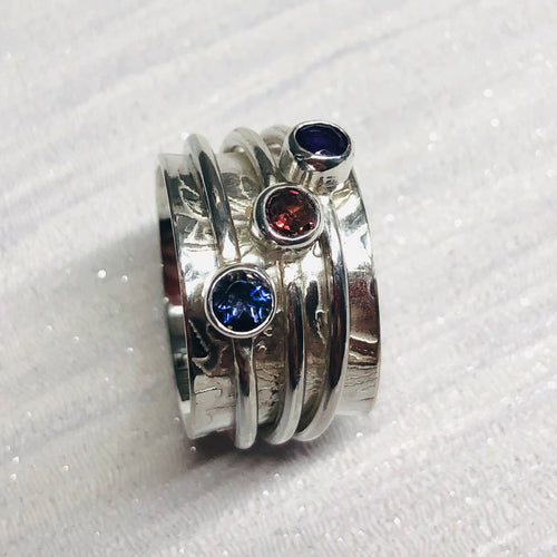 Handcrafted Iolite Spinning Ring